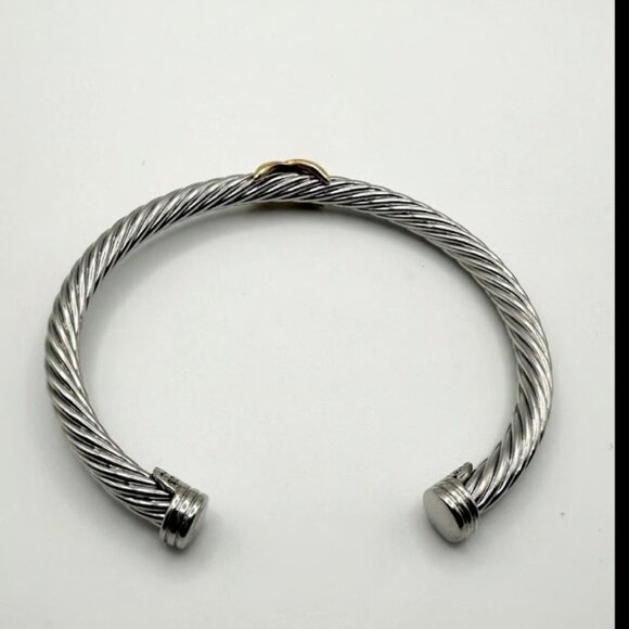 David Yurman X CLASSIC CABLE STATION BRACELET - 925 Silver with 14K Gold, 5mm - Picture 3 of 6